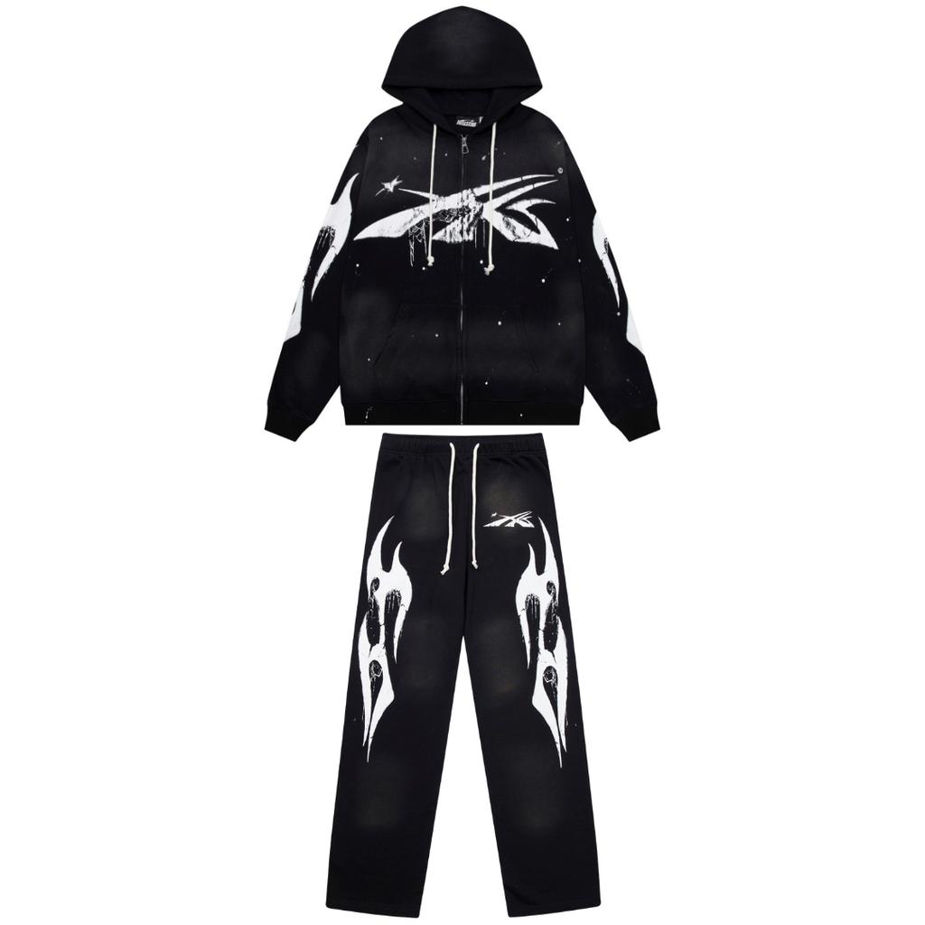 Peace In War Black Stylish Tracksuit Peace In War Black Stylish Tracksuit - Image 1