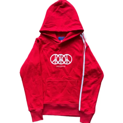 Peace in War Olympian Hoodie featuring a distinctive graphic design and modern streetwear aesthetic